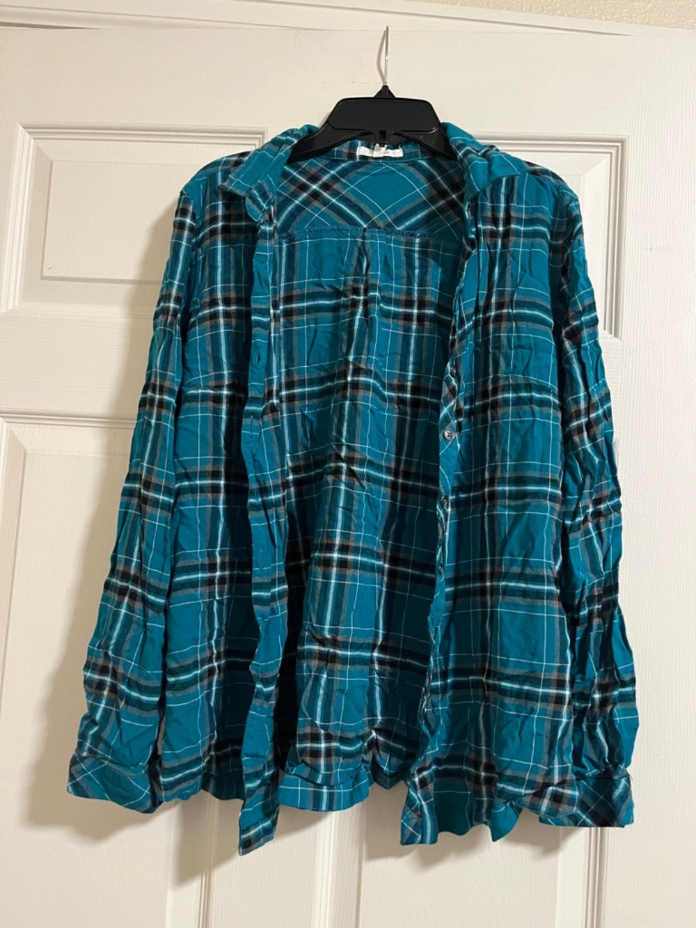 Maurices Teal Plaid Button-Down Shirt